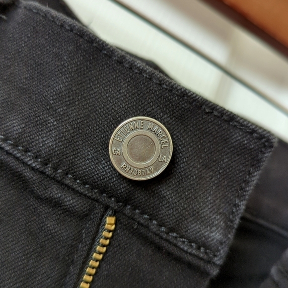 Etienne Marcel High Rise Zip Pocket Ankle Cropped Raw Hem Skinny Jeans Black 28 - Picture 10 of 16